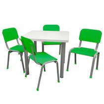 Conjunto de Mesa e 4 Cadeiras Infantis Reforçadas Lg Flex Verde