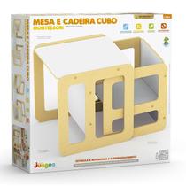Conjunto de mesa e cadeira cubo montessori - junges - 923 Conjunto de mesa e cadeira cubo montessori - junges - 923