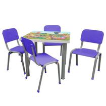 Conjunto de Mesa e Cadeira Infantil Reforçadas Lg Flex Lilás