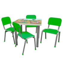 Conjunto de Mesa e Cadeira Infantil Reforçadas Lg Flex Verde