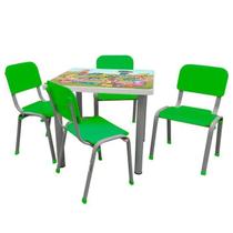 Conjunto de Mesa e Cadeira Infantil Reforçadas Lg Flex Verde Conjunto de Mesa e Cadeira Infantil Reforçadas Lg Flex Verde