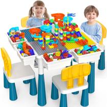 Conjunto de mesa e cadeira para crianças OCATO Activity com 152 unidades de construção