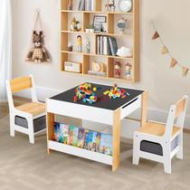 Conjunto de mesa e cadeiras 4 em 1 para crianças com armazenamento Asweets