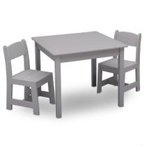 Conjunto de mesa e cadeiras Delta Children MySize Grey, conjunto de 3 peças Conjunto de mesa e cadeiras Delta Children MySize Grey, conjunto de 3 peças