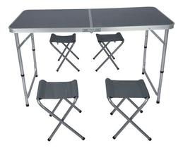 Conjunto De Mesa E Cadeiras Dobraveis Camping 4 Pessoas