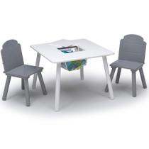Conjunto de Mesa e Cadeiras para Crianças Delta Children Finn Branco e Cinza