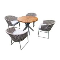 Conjunto de Mesa em Corda Náutica Jasmin - 4 Cadeiras + 1 Mesa Conjunto de Mesa em Corda Náutica Jasmin - 4 Cadeiras + 1 Mesa