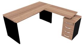 Conjunto de Mesa em L PE40 com mesa auxiliar 1,50 x 1,65