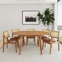 Conjunto de Mesa Extensível Redonda Tarsila Yescasa com 6 Cadeiras Verônica Conjunto de Mesa Extensível Redonda Tarsila Yescasa com 6 Cadeiras Verônica