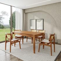 Conjunto de Mesa Extensível Retangular Tarsila Yescasa com 6 Cadeiras Verõnica Conjunto de Mesa Extensível Retangular Tarsila Yescasa com 6 Cadeiras Verõnica