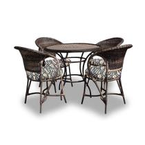Conjunto de Mesa Fibra Sintética Amsterdã - 4 Poltronas + 1 Mesa - Tecido Corda Náutica Conjunto de Mesa Fibra Sintética Amsterdã - 4 Poltronas + 1 Mesa - Tecido Corda Náutica