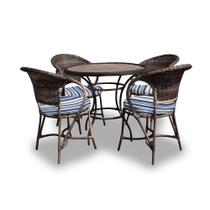 Conjunto de Mesa Fibra Sintética Arcobalena - 4 Poltronas + 1 Mesa - Tecido Alanta Conjunto de Mesa Fibra Sintética Arcobalena - 4 Poltronas + 1 Mesa - Tecido Alanta
