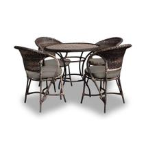 Conjunto de Mesa Fibra Sintética Arcobalena - 4 Poltronas + 1 Mesa - Tecido Duna Fendi Conjunto de Mesa Fibra Sintética Arcobalena - 4 Poltronas + 1 Mesa - Tecido Duna Fendi