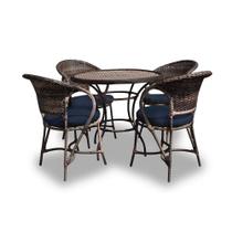 Conjunto de Mesa Fibra Sintética Arcobalena - 4 Poltronas + 1 Mesa - Tecido Duna Midnight Conjunto de Mesa Fibra Sintética Arcobalena - 4 Poltronas + 1 Mesa - Tecido Duna Midnight