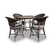 Conjunto de Mesa Fibra Sintética Arcobalena - 4 Poltronas + 1 Mesa - Tecido Illimani Preto Conjunto de Mesa Fibra Sintética Arcobalena - 4 Poltronas + 1 Mesa - Tecido Illimani Preto