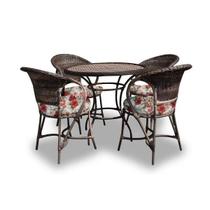 Conjunto de Mesa Fibra Sintética Copacabana - 4 Poltronas + 1 Mesa - Gamboa Bege Conjunto de Mesa Fibra Sintética Copacabana - 4 Poltronas + 1 Mesa - Gamboa Bege