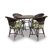 Conjunto de Mesa Fibra Sintética Copacabana - 4 Poltronas + 1 Mesa - Zimbros Verde