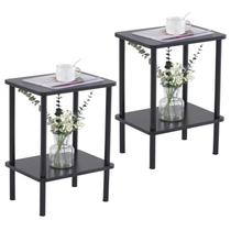 Conjunto de mesa final Apicizon 40x30x52cm pequeno de 2 camadas preto