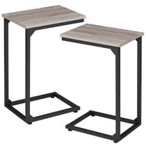 Conjunto de mesa final em forma de C AMHANCIBLE Greige HET02CGY para sofá