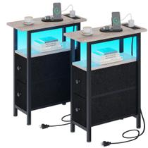 Conjunto de mesa final TRIFEBLE 2 com estação de carregamento e 2 gavetas Greige