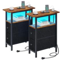 Conjunto de mesa final TRIFEBLE 2 com estação de carregamento, marrom/preto