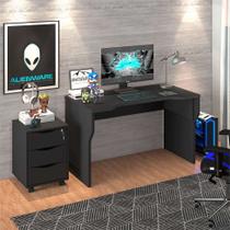 Conjunto de Mesa Gamer e Gaveteiro 3 GV Two Face Preto