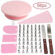 Conjunto de mesa giratória para bolos Wokex Pink Cake Stand Rotating + Tools