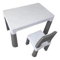 Conjunto de Mesa Infantil 1 Cadeira Cinza Importway Conjunto de Mesa Infantil 1 Cadeira Cinza Importway