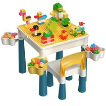 Conjunto de mesa infantil burgkidz 5 em 1 com blocos de construção 128 unidades
