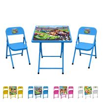 Conjunto De Mesa Infantil Com 2 Cadeiras Dobrável Aço Jogo - Açomix