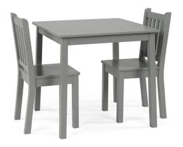 Conjunto de Mesa Infantil de Madeira com 2 Cadeiras Humble Crew Cinza Conjunto de Mesa Infantil de Madeira com 2 Cadeiras Humble Crew Cinza