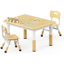 Conjunto de Mesa Infantil e 2 Cadeiras Ajustáveis Brelley Grafite 80x60cm Conjunto de Mesa Infantil e 2 Cadeiras Ajustáveis Brelley Grafite 80x60cm