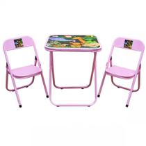 Conjunto de Mesa Infantil Rosa com 2 Cadeiras Utilaço