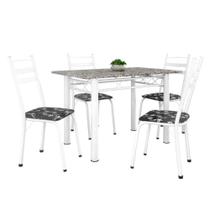 Conjunto De Mesa Itália Com 4 Cadeiras 1,20m Artefamol Branco/ Granito Conjunto De Mesa Itália Com 4 Cadeiras 1,20m Artefamol Branco/ Granito