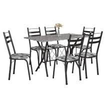 Conjunto De Mesa Itália New Com 6 Cadeiras 1,40m Artefamol Granito / Dark Conjunto De Mesa Itália New Com 6 Cadeiras 1,40m Artefamol Granito / Dark