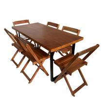 Conjunto de Mesa Jantar Gourmet 160x80 com 6 cadeiras - DG Móveis Conjunto de Mesa Jantar Gourmet 160x80 com 6 cadeiras - DG Móveis
