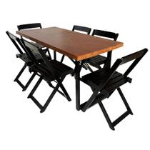 Conjunto de Mesa Jantar Gourmet 160x80 com 6 cadeiras - DG Móveis Conjunto de Mesa Jantar Gourmet 160x80 com 6 cadeiras - DG Móveis