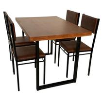 Conjunto de Mesa Jantar Ibiza 120x80 com 4 cadeiras - DG Móveis