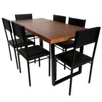 Conjunto de Mesa Jantar Ibiza 160x80 com 6 cadeiras - REISOL MÓVEIS