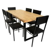 Conjunto de Mesa Jantar Ibiza 160x80 com 6 cadeiras - REISOL MÓVEIS