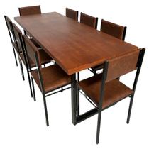 Conjunto de Mesa Jantar Ibiza 200x80 com 8 cadeiras - DG Móveis