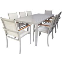 Conjunto de Mesa Jantar Lins 2,00x1,00m com 8 Cadeiras Área Externa e Interna