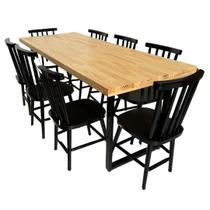 Conjunto de Mesa Jantar Melissa 200X80 com 8 cadeiras - DG Móveis Conjunto de Mesa Jantar Melissa 200X80 com 8 cadeiras - DG Móveis