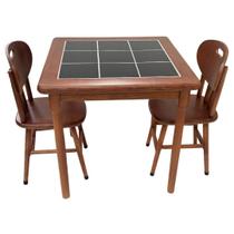 Conjunto de Mesa Jantar Mosaico Preto com 2 cadeiras - REISOL MÓVEIS