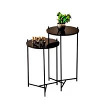 Conjunto de Mesa Lateral Áquila - Preta Conjunto de Mesa Lateral Áquila - Preta