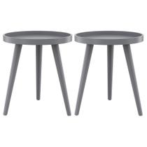 Conjunto de mesa lateral de 2 mesas finais Apicizon Tray 38 cm x 45 cm, cinza