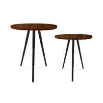 Conjunto de Mesa Lateral Dupla Lévis Redonda Sala Preto e Villandry Conjunto de Mesa Lateral Dupla Lévis Redonda Sala Preto e Villandry