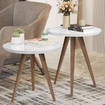 Conjunto De Mesa Lateral E Apoio Star Tripé Pés Palito Retrô - JM3 MÓVEIS Conjunto De Mesa Lateral E Apoio Star Tripé Pés Palito Retrô - JM3 MÓVEIS