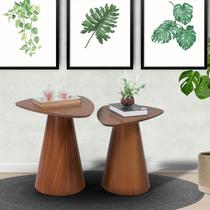 Conjunto de Mesa Lateral para Sala de Estar Alpes Marrom