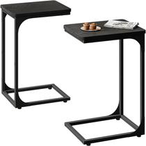Conjunto de mesa lateral QEEIG C Table Living Room Black (pacote com 2) Conjunto de mesa lateral QEEIG C Table Living Room Black (pacote com 2)